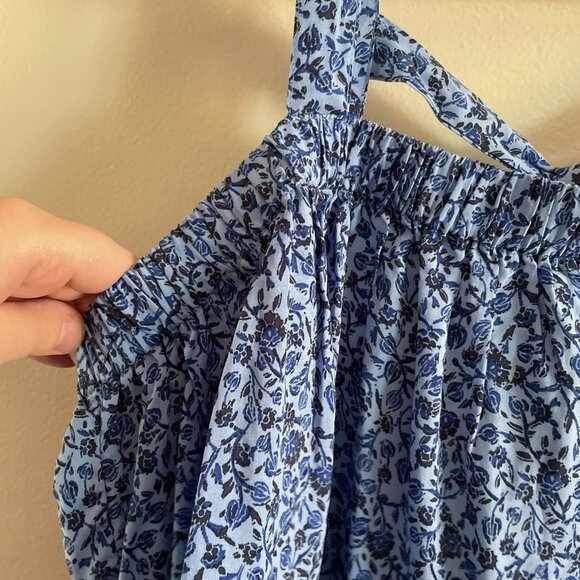 Old Navy Women L Blue Floral Boho Square Neck Tie-Back Cami Swing Blouse NWT - Picture 6 of 12